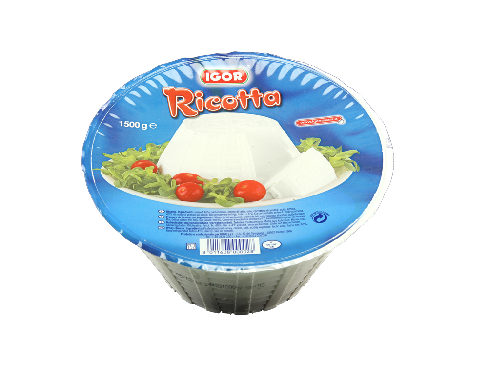 Ricotta Cheese 1.5kg Igor (Expiry Date 06 August 2022) Carecci & Figli
